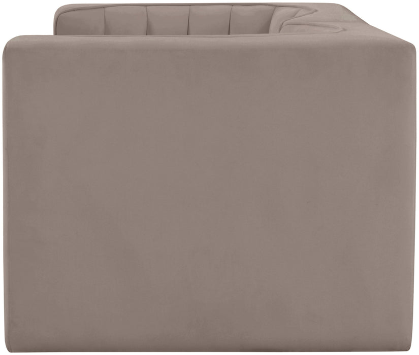 Rummi - Velvet Performance Fabric Upholstered 2 Piece Modular Loveseat - Stylish Home Furniture