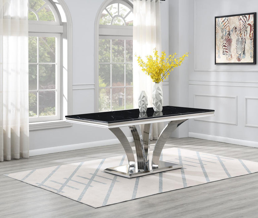 G-083-T-BLACK - Marble Dining Table - Black