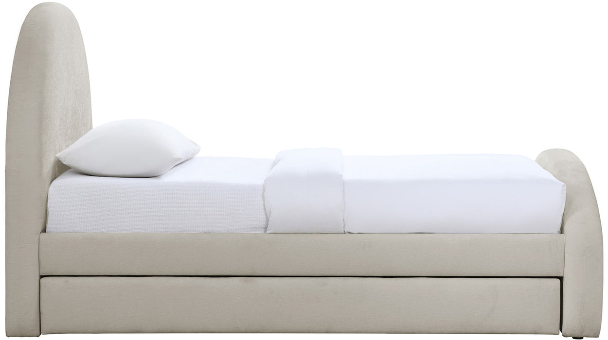 Andaz - Chenille Fabric Upholstered Trundle Bed