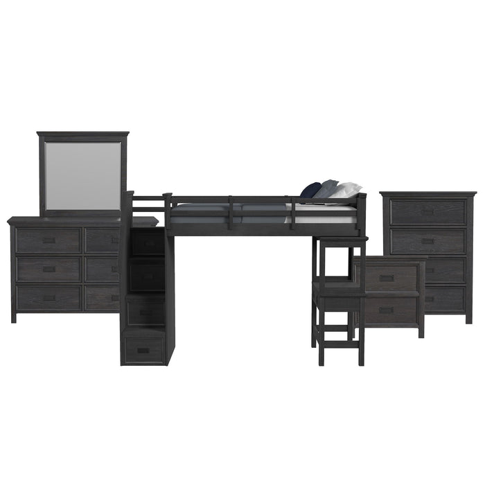 Hampton Kids - Loft With Staircase And Desk With Speaker Bedroom Set - Stylish Home Furniture