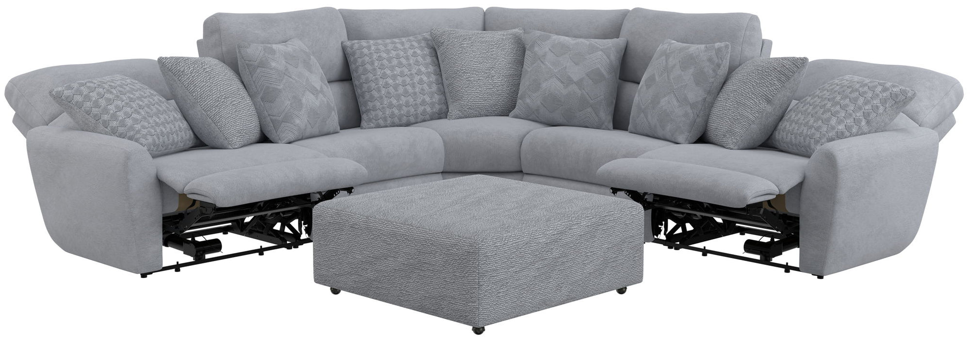 Majesty - Deep Seating Power Reclining Sectional And Ottoman - Stylish Home Furniture