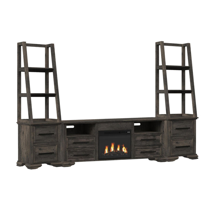 Park Ridge - 4 Piece Entertainment Unit With 71'' TV Console - Charcoal - Stylish Home Furniture