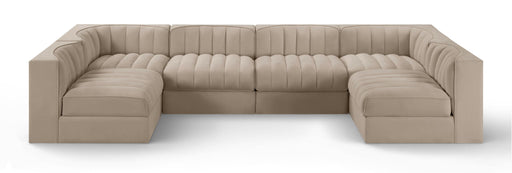 Rummi - Armless Velvet Performance Fabric Upholstered 6 Piece Modular Sectional - Stylish Home Furniture