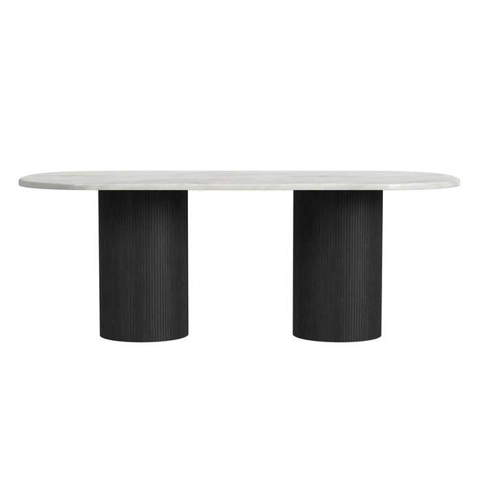 Sylvie - Oval Dining Table With Faux Marble Top - Stylish Home Furniture