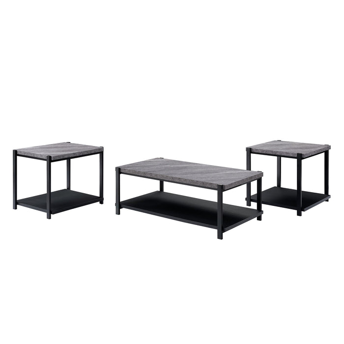 Linea - 3 Piece Occasional Set (1 Coffee & 2 End Tables) - Dark Gray - Stylish Home Furniture