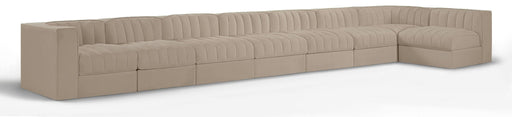 Rummi - Velvet Performance Fabric Upholstered 8 Piece Modular Sectional, L-Shaped (Right) - Stylish Home Furniture