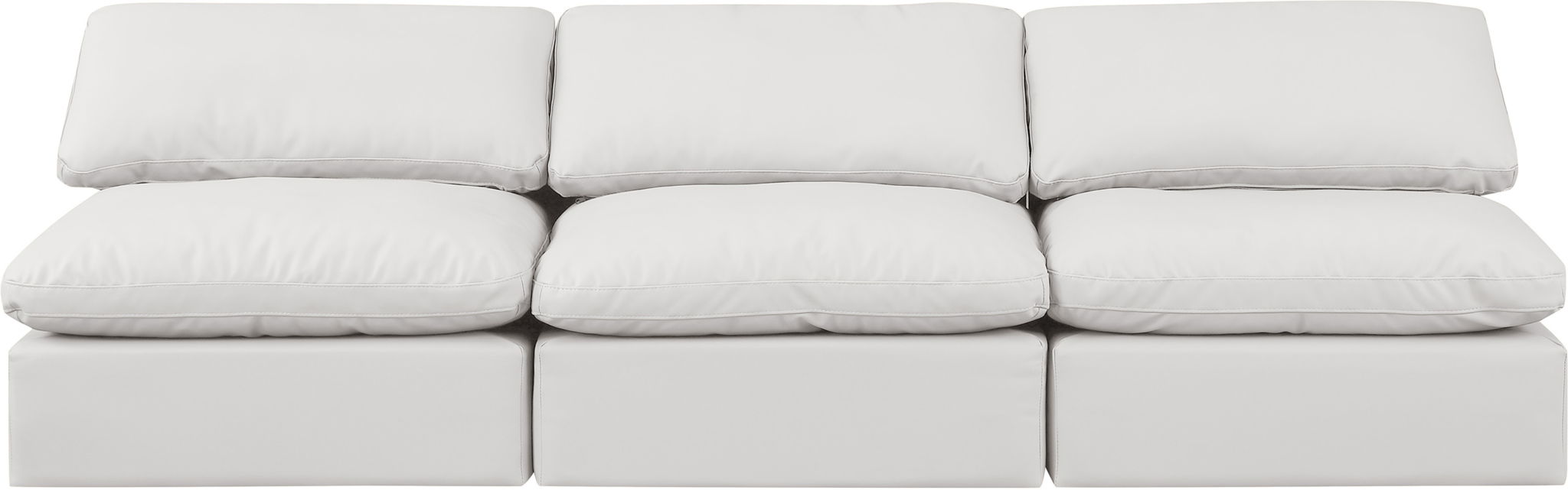 Indulge - Faux Leather 3 Seat Modular Armless Sofa