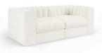 Rummi - Velvet Performance Fabric Upholstered 2 Piece Modular Loveseat - Stylish Home Furniture