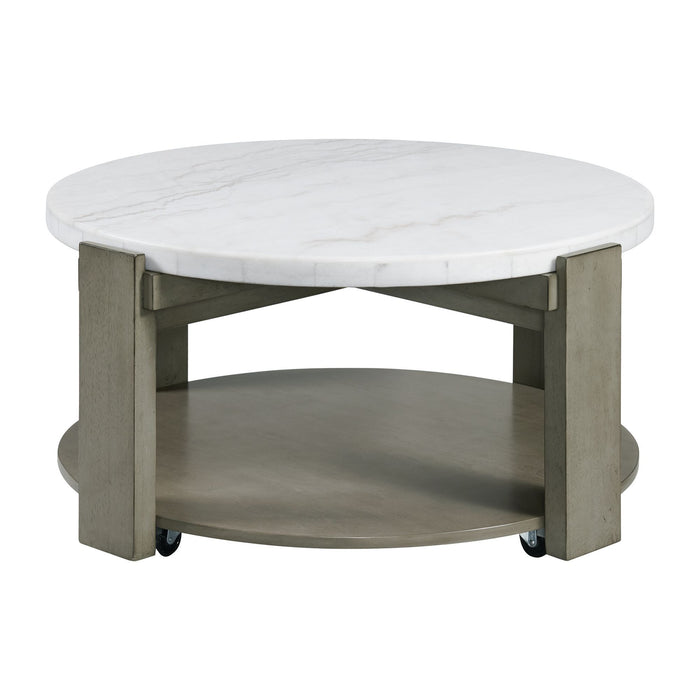 Rosamel - Round Coffee Table - Gray - Stylish Home Furniture