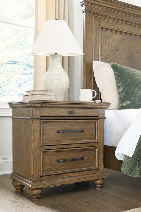 Karallin - Three Drawer Night Stand - Medium Brown - Stylish Home Furniture