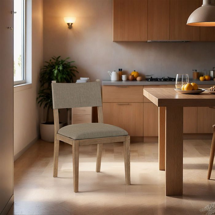 Avon - Linen Textured Performance Fabric Dining Side Chair (Set of 2)