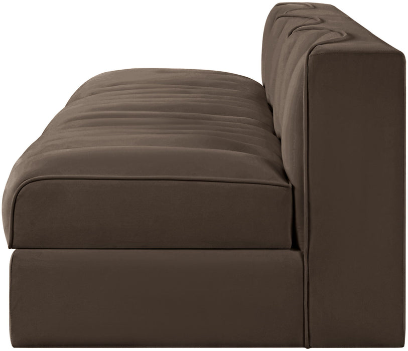 Rummi - Velvet Performance Fabric Upholstered 3 Piece Modular Armless Sofa - Stylish Home Furniture