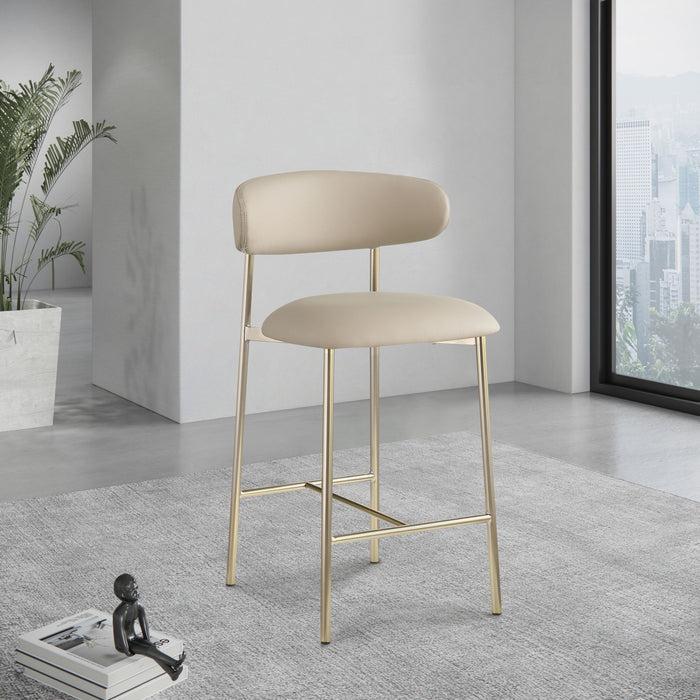 Lupita - Counter Stool With Brushed Gold Frame (Set of 2)