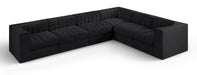 Rummi - Velvet Performance Fabric Upholstered 6 Piece Modular Sectional (With 3 Corner Chairs) - Stylish Home Furniture