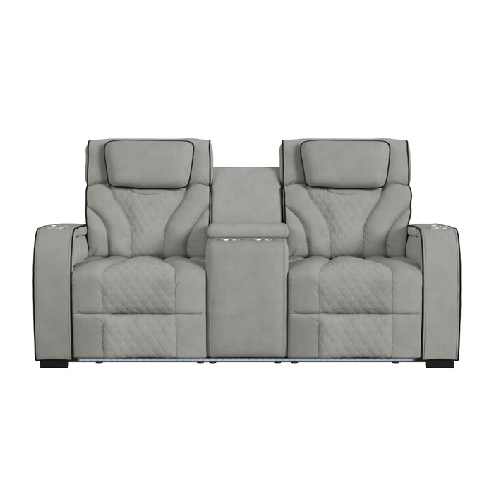 Blitz - Motion Loveseat With Console, And LED - Stylish Home Furniture
