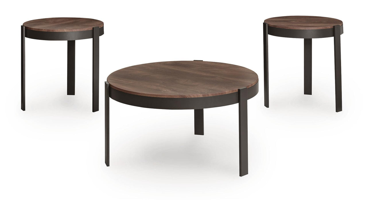Horizon Hills - Occasional Table Set (Set of 3) - Brown / Black - Stylish Home Furniture