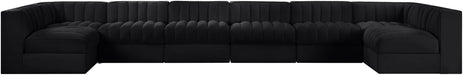 Rummi - Velvet Performance Fabric Upholstered 8 Piece Modular Sectional (With 2 Corner Chairs) - Stylish Home Furniture