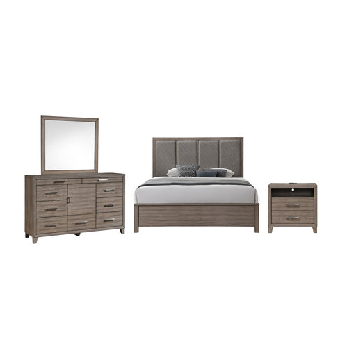 Harrisburg - 6/6 Eastern King 4 Piece Bedroom Set (Bed, Dresser, Mirror, Nightstand) - Dark Gray - Stylish Home Furniture