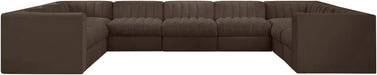 Rummi - Velvet Performance Fabric Upholstered 9 Piece Modular Sectional - Stylish Home Furniture