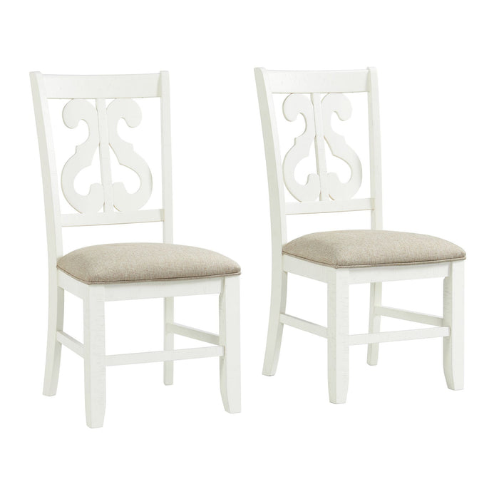Stone - Wooden Swirl Back Side Chair (Set of 2) - Stylish Home Furniture