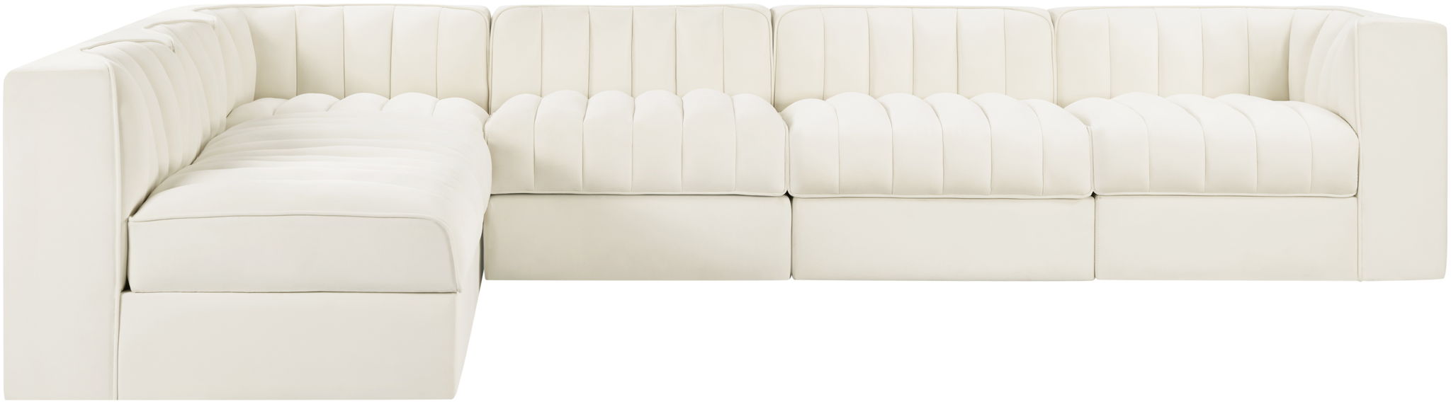 Rummi - Velvet Performance Fabric Upholstered 6 Piece Modular Sectional (With 3 Corner Chairs) - Stylish Home Furniture