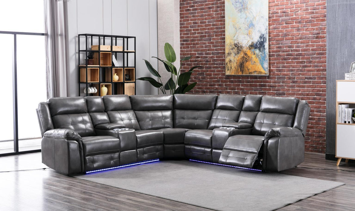 U32 - 3 Piece Power Reclining Sectional - Gray