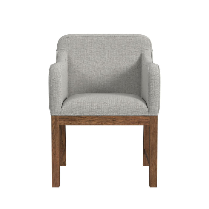 Glinda - Upholstered Fabric Dining Chair (Set of 2) - Brown / Light Gray