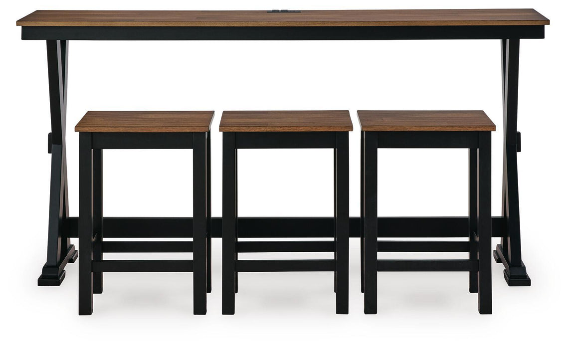 Wildenauer - Rectangular Dining Room Counter Table Set (Set of 4) - Brown / Black - Stylish Home Furniture