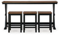 Wildenauer - Rectangular Dining Room Counter Table Set (Set of 4) - Brown / Black - Stylish Home Furniture