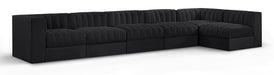 Rummi - Velvet Performance Fabric Upholstered 6 Piece Modular Sectional, L-Shaped (Right) - Stylish Home Furniture