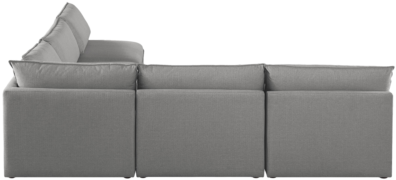 Mackenzie - Modular Sectional 5 Piece - Gray - Fabric - Modern & Contemporary