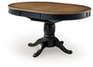 Clorazi - Oval Dining Room Butterfly Extension Table - Black / Brown - Stylish Home Furniture