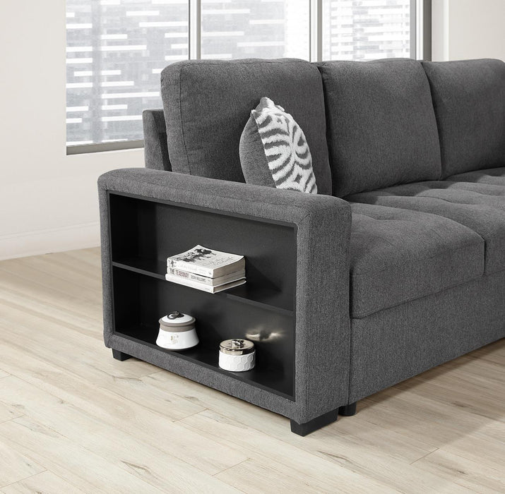 U275 - 3 Piece Sectional With USB (Type A+C) - Gray