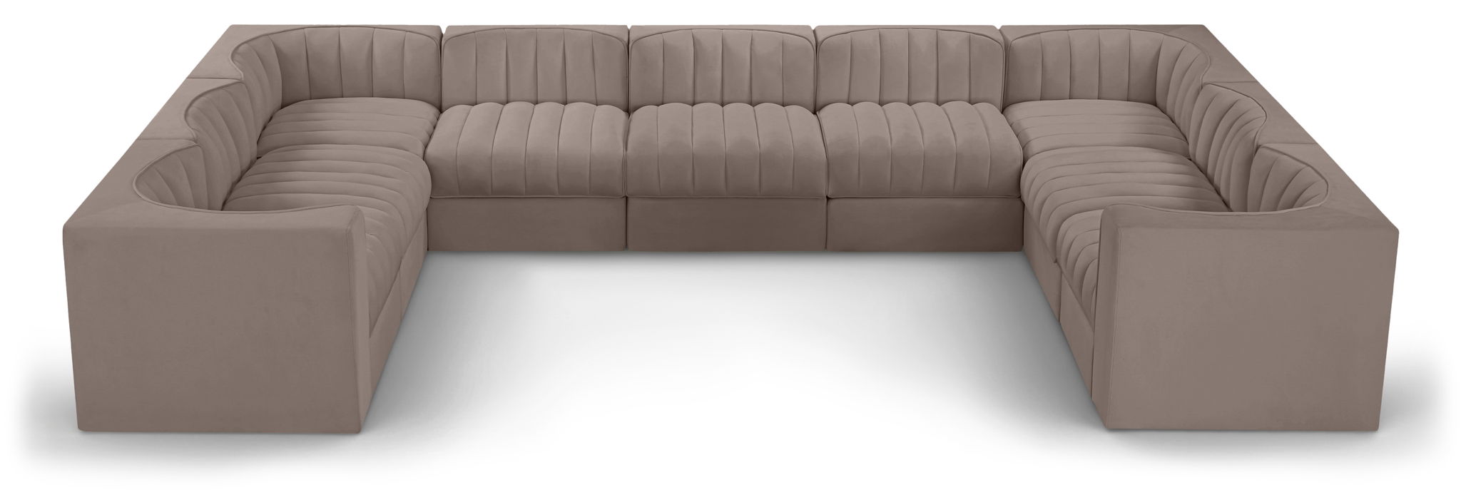 Rummi - Velvet Performance Fabric Upholstered 9 Piece Modular Sectional - Stylish Home Furniture