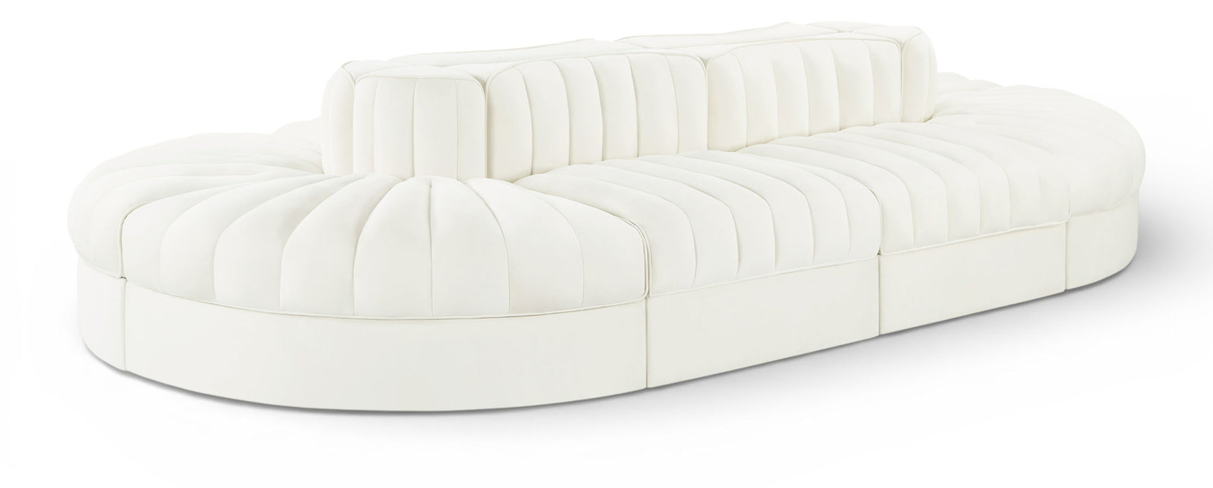 Rummi - Oval Velvet Performance Fabric Upholstered 8 Piece Modular Sectional - Stylish Home Furniture