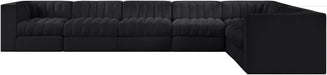 Rummi - Velvet Performance Fabric Upholstered 7 Piece Modular Sectional (With 3 Corner Chairs) - Stylish Home Furniture
