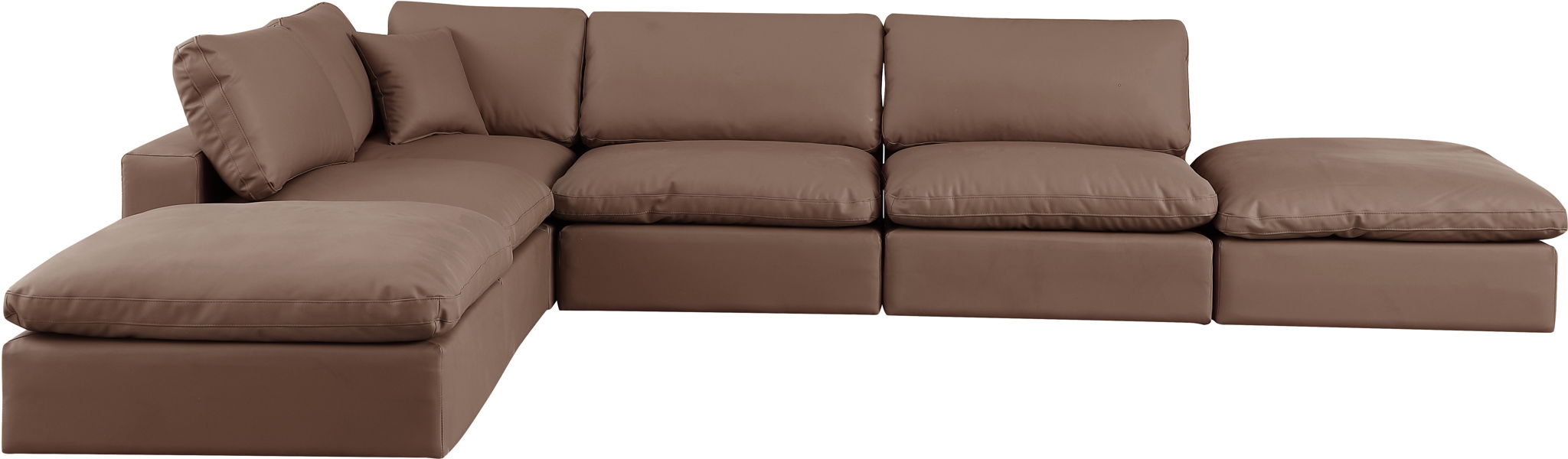 Comfy - 6 Piece Faux Leather Modular Sectional