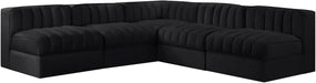 Rummi - Armless Velvet Performance Fabric Upholstered 5 Piece Modular Sectional - Stylish Home Furniture