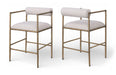Axis - Linen Textured Beige Fabric Upholstered Counter Stool (Set of 2) - Stylish Home Furniture