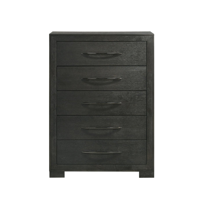 Allan - 5-Drawer Chest - Black - Stylish Home Furniture