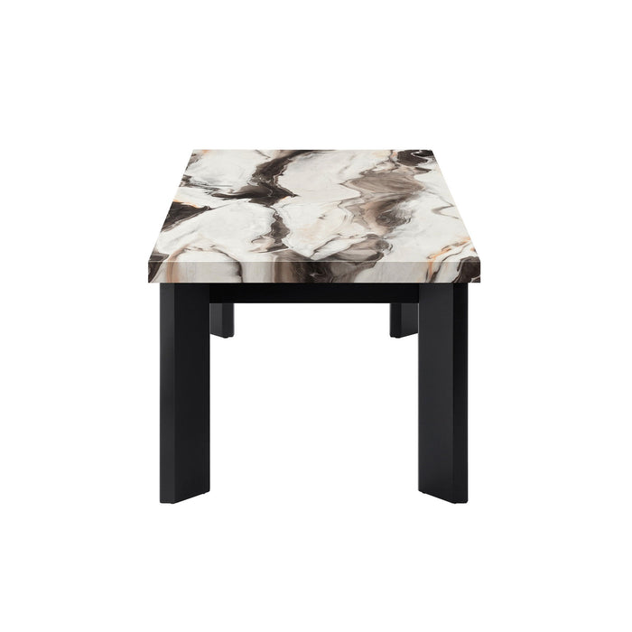 Strata - Faux Marble 3 Piece Occasional Set (1 Coffee & 2 End Tables) - Black / White - Stylish Home Furniture