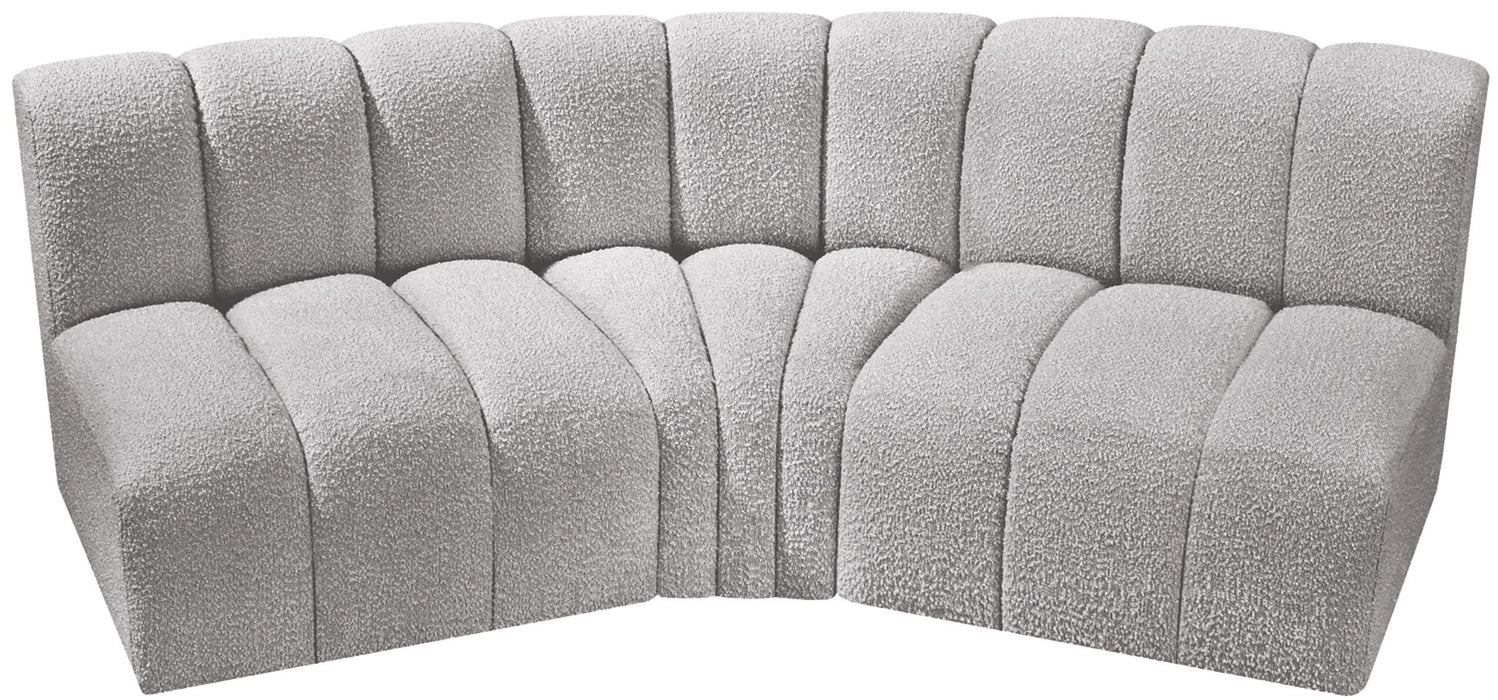 Arc - Boucle Fabric 3 Piece Modular Corner Sofa