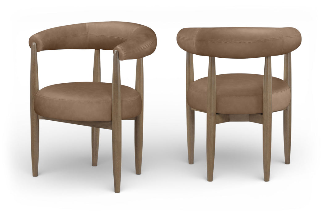 Sable - Vegan Leather Upholstered Dining Chair (Set of 2) - Brown Base - Stylish Home Furniture