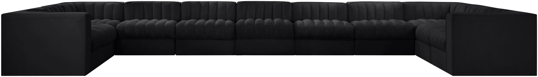 Rummi - Velvet Performance Fabric Upholstered 11 Piece Modular Sectional - Stylish Home Furniture