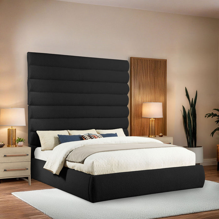 Adam - Boucle Fabric Bed With 89" Headboard