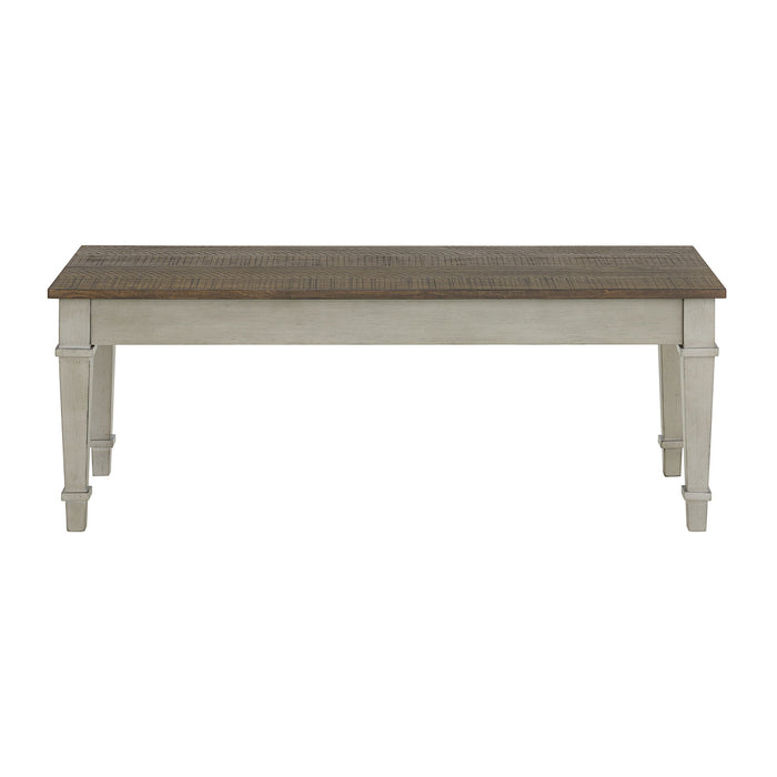 Farmington - Storage Dining Bench - Medium Brown And Washed Stone - Stylish Home Furniture