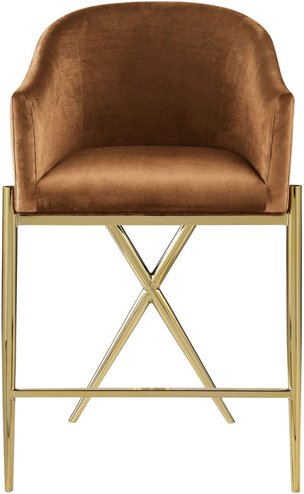 Xavier - Counter Stool with Gold Legs