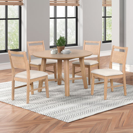 Sable Crest - 5 Piece Round Dining Table & 4 Chairs - Natural - Stylish Home Furniture