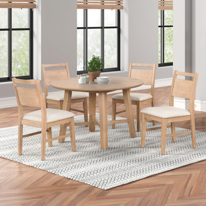 Sable Crest - 5 Piece Round Dining Table & 4 Chairs - Natural - Stylish Home Furniture