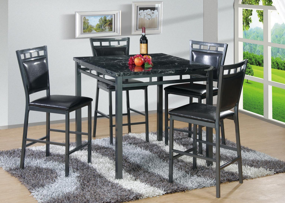 D680 - 5 Piece Dining Room Set (Counter Height Table & 4 Chairs) - Black